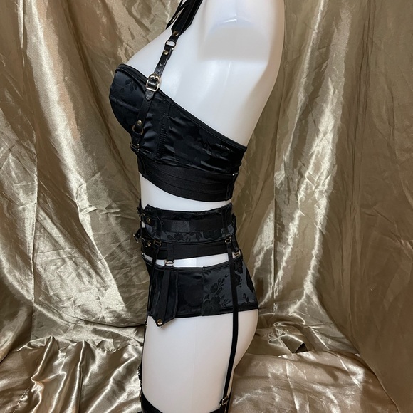 Honey Birdette Miss V Black 3 PC Set - Picture 2 of 12